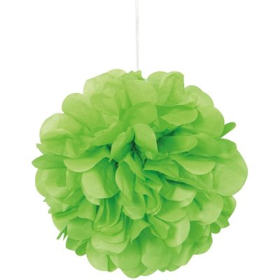 Pom pom - lime decorative suspension 3pcs, 23cm