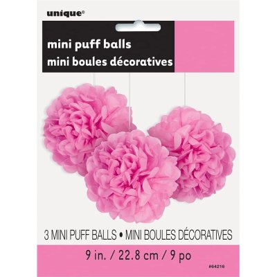Pom pom - pink decorative suspension 3pcs, 23cm - 642162.jpg