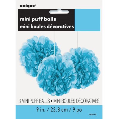 Pom pom - powder blue decorative suspension 3pcs, 23cm - 642192.jpg