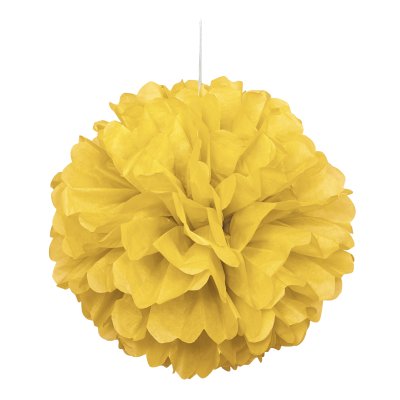 Pom pom - yellow decorative suspension 40cm