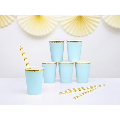 Paper Cup - Light blue with gold edges (6pcs) - big_KPP16-001J_04_S.jpg