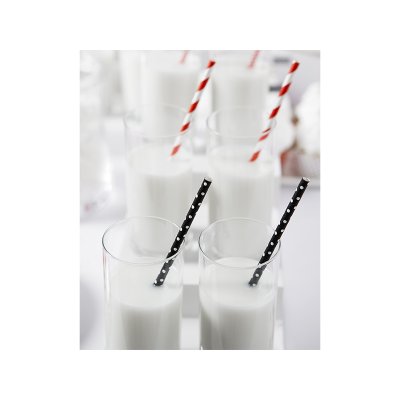 Paper straw - Black with white dots (10pcs) - big_SPP2-010_03_S.jpg