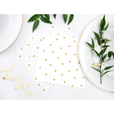 Paper napkins - Gold hearts (33x33cm) 20pcs - big_SP33-49-008_04_S.jpg