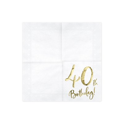 Paper napkins - 40th birthday (33x33cm) 20pcs - big_SP33-77-40-008_02_S.jpg
