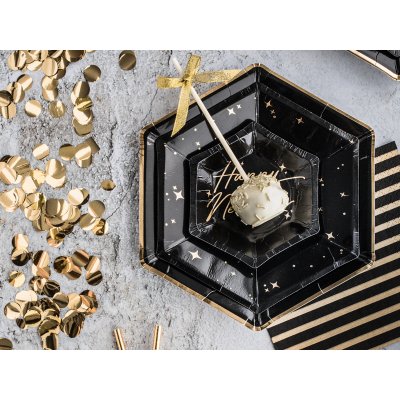 Paper Plate - Let's Celebrate - black (23cm) 6pcs - big_TPP31-010_02_S.jpg