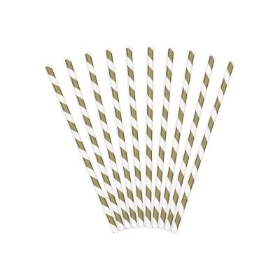 Paper straws - Gold strips (10pcs) - big_SPP1-019_02_S.jpg