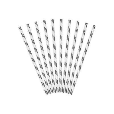 Paper straws - Silver metallic strips (10pcs) - big_SPP1M-018_02_S.jpg