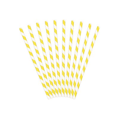Paper straws - Yellow strips (10pcs) - big_SPP1-084_02_S.jpg