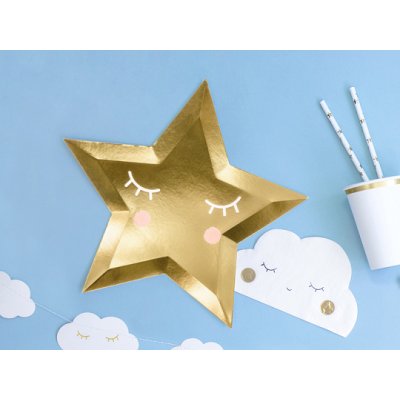 Paper plate - Little star gold (6pcs) - large_TPP38-019M_02_S.jpg