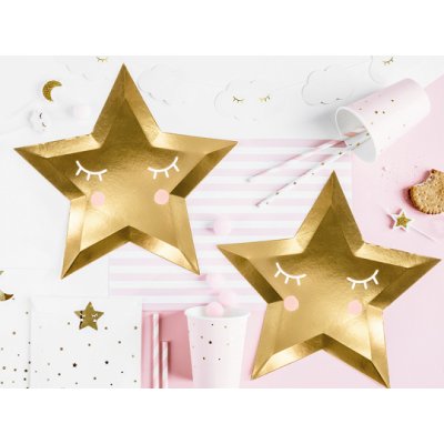 Paper plate - Little star gold (6pcs) - large_TPP38-019M_05_S.jpg