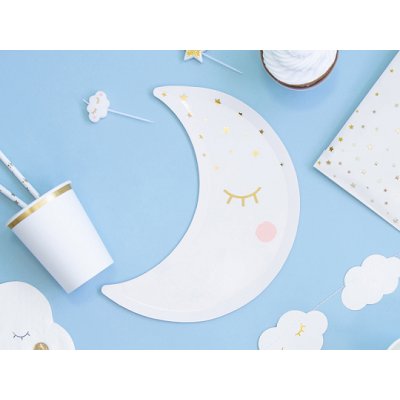 Paper plate - Little moon white (6pcs) - large_TPP37-008_02_S.jpg
