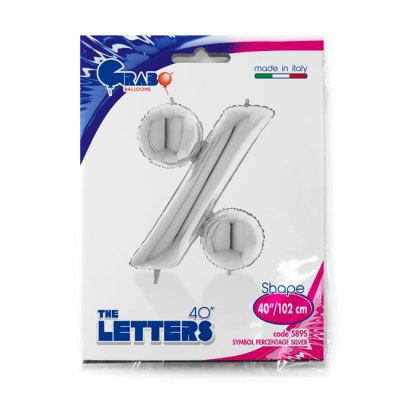 Symbol % Silver (102cm,40") foil balloon - 589S-P-Packaged.jpg