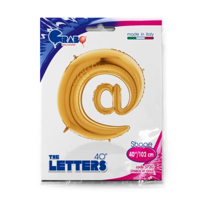 Symbol @ Gold (102cm,40") foil balloon - 572G-P-Packaged.jpg