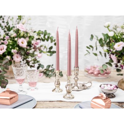 Taper candle - Metallic rosegold (24cm) - big_SKMET-019R_02_S.jpg