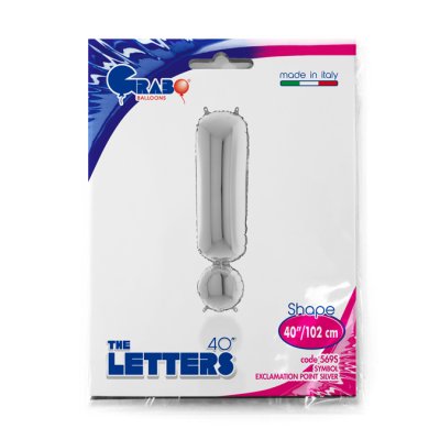 Symbol ! Silver (102cm,40") foil balloon - 569S-P-Packaged.jpg