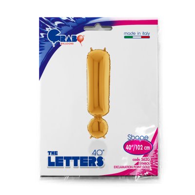 Symbol ! Gold (102cm,40") foil balloon - 562G-P-Packaged.jpg