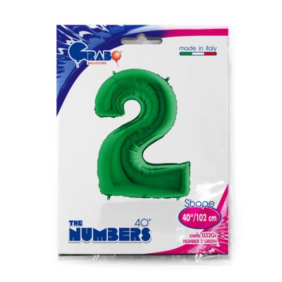 Number 2 Green (102cm,40") foil balloon - 032Gr-P-Packaged.jpg