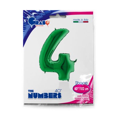 Number 4 Green (102cm,40") foil balloon - 034Gr-P-Packaged.jpg