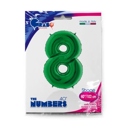 Number 8 Green (102cm,40") foil balloon - 038Gr-P-Packaged.jpg