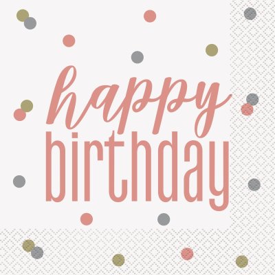 Paper napkins - Glitz rosegold HB, 16 pcs/33x33cm