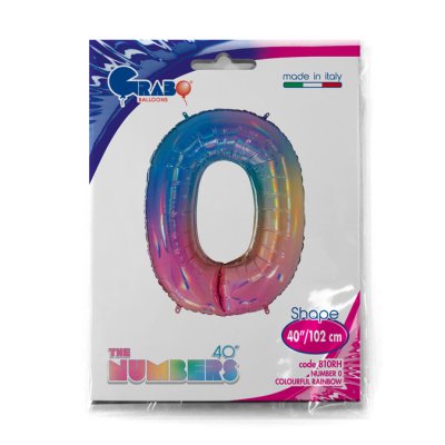 Number 0 Rainbow (102cm,40") foil balloon - 810RH-P.jpg