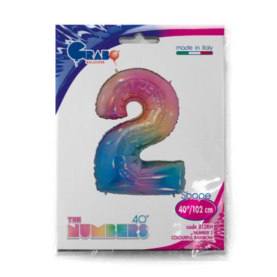 Number 2 Rainbow (102cm,40") foil balloon - 812RH-P-Packaged.jpg