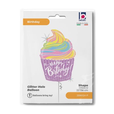 Cupcake pastel HB 22"/56cm foil balloon - 35961gh-p-b.jpg