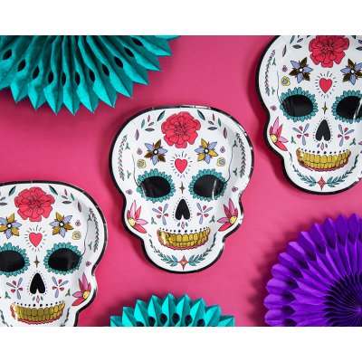 Paper Plate - Dia de los Muertos Skull (19,5x23cm) 6pcs - big_TPP65_02_S.jpg