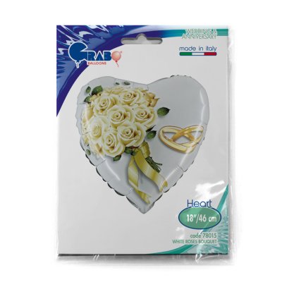 Roses white (46cm,18") foil balloon - 78015-P-Packaged.jpg