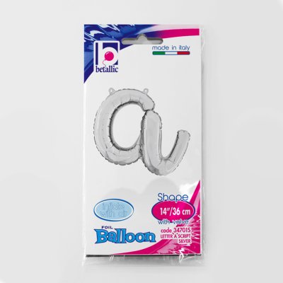 Letter script A Silver (35cm,14") foil balloon - 34701S.jpg