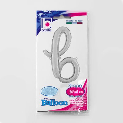 Letter script B Silver (35cm,14") foil balloon - 34702S.jpg