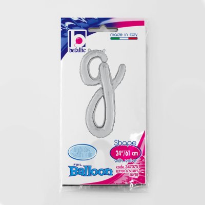 Letter script G Silver (35cm,14") foil balloon - 34707S.jpg