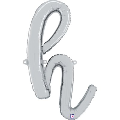Letter script H Silver (35cm,14") foil balloon