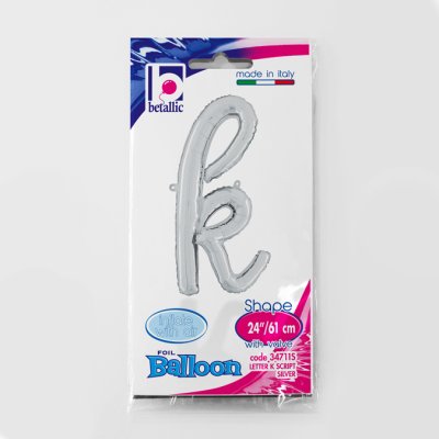 Letter script K Silver (35cm,14") foil balloon - 34711S.jpg