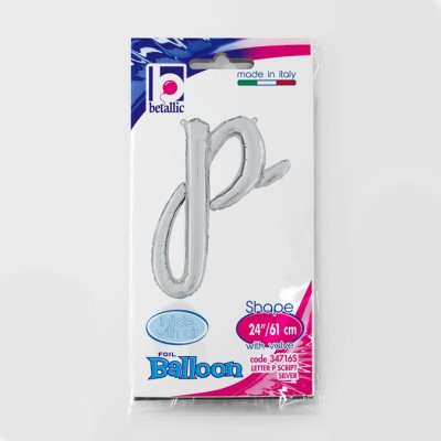Letter script P Silver (35cm,14") foil balloon - 34716S.jpg