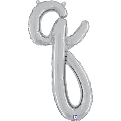 Letter script Q Silver (35cm,14") foil balloon