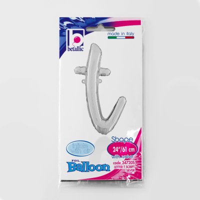 Letter script T Silver (35cm,14") foil balloon - 34720S.jpg