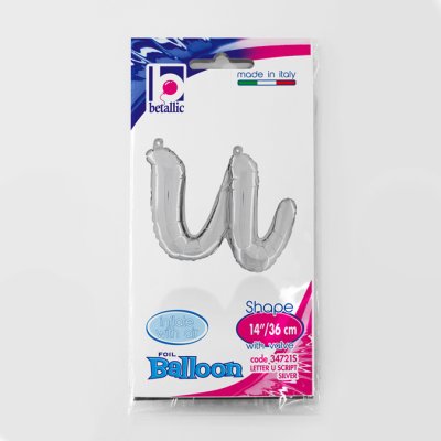 Letter script U Silver (35cm,14") foil balloon - 34721S.jpg