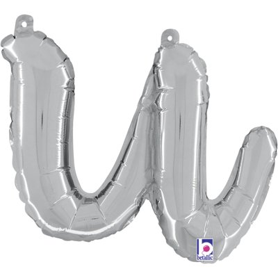 Letter script U Silver (35cm,14") foil balloon