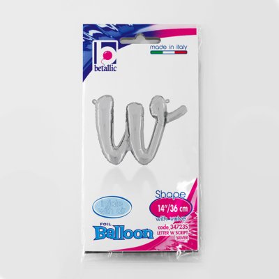 Letter script W Silver (35cm,14") foil balloon - 34723S.jpg