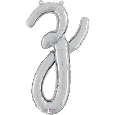 Letter script Z Silver (35cm,14") foil balloon