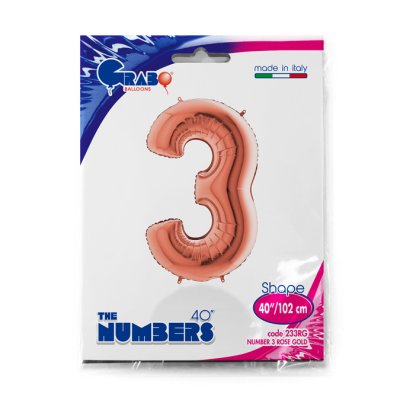 Number 3 Rosegold (102cm,40") foil balloon - 233RG-P-Packaged.jpg