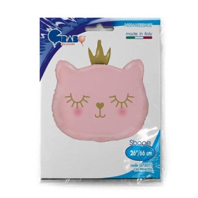 Cat princess head (53cm,21") foil balloon - 72071 cat-princess-grabo-shape-26-pkt2.jpg