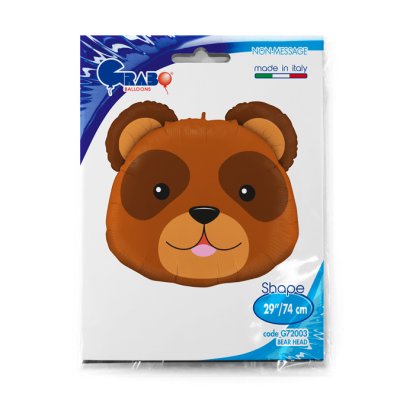 Bear head (74cm,29") foil balloon - G72003-P-Packaged.jpg