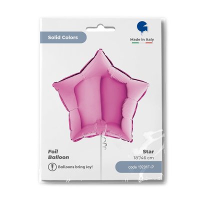 Star - fuchsia (46cm,18") foil balloon - 19201F-P-Packaged-1.jpg