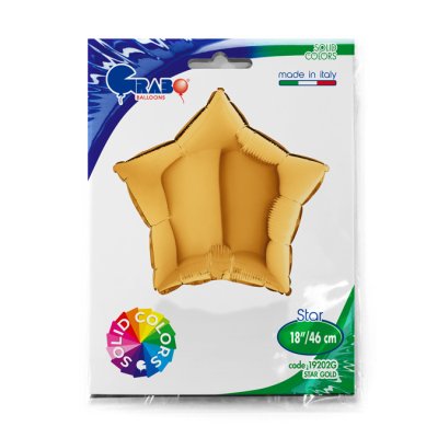 Star - gold (46cm,18") foil balloon - 19202G-P-Packaged.jpg