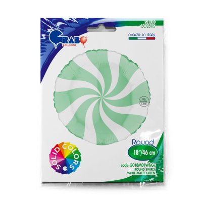 Circle - mint&white (46cm,18") foil balloon - G018M01WhGr-P-Packaged.jpg