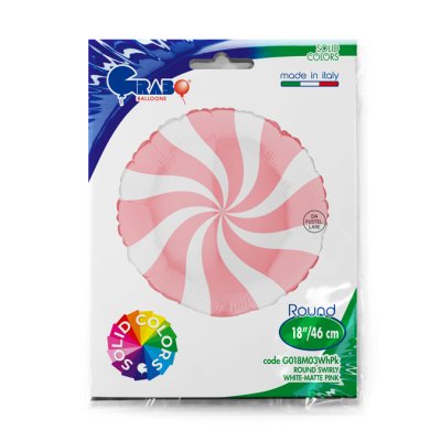 Circle - pink&white (46cm,18") foil balloon - G018M03WhPk-P-Packaged.jpg