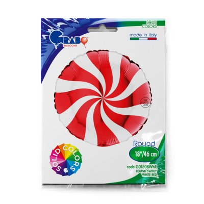 Circle - red&white (46cm,18") foil balloon - G01808WhR-P-Packaged.jpg