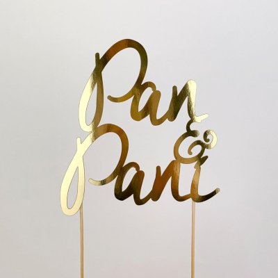 Cake Topper - Mr. and Mrs. CZ gold